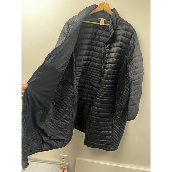 Duluth Trading Down Packable Long Puffer Coat Lightweight Nylon Jacket Black 3X - Picture 6 of 11